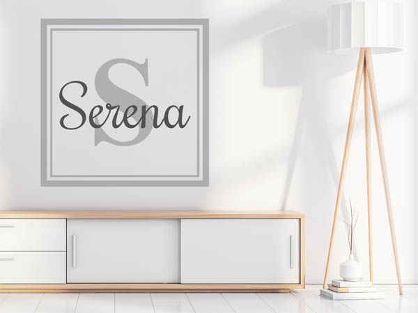 Wandtattoo Serena als eckiges Monogramm