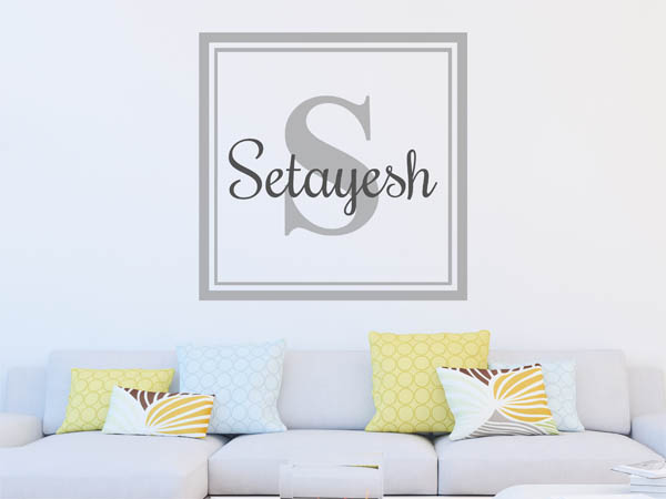 Wandtattoo Setayesh als eckiges Monogramm