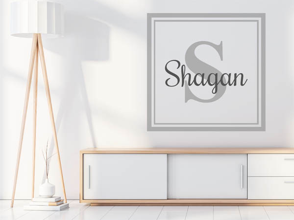 Wandtattoo Shagan als eckiges Monogramm