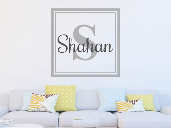 Wandtattoo Shahan als eckiges Monogramm