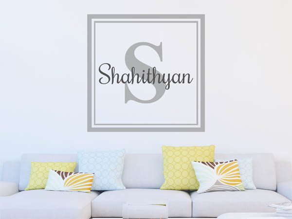 Wandtattoo Shahithyan als eckiges Monogramm
