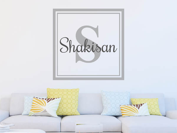 Wandtattoo Shakisan als eckiges Monogramm
