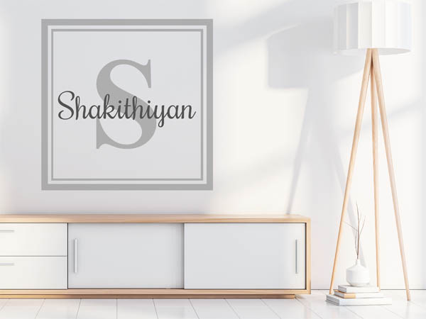 Wandtattoo Shakithiyan als eckiges Monogramm