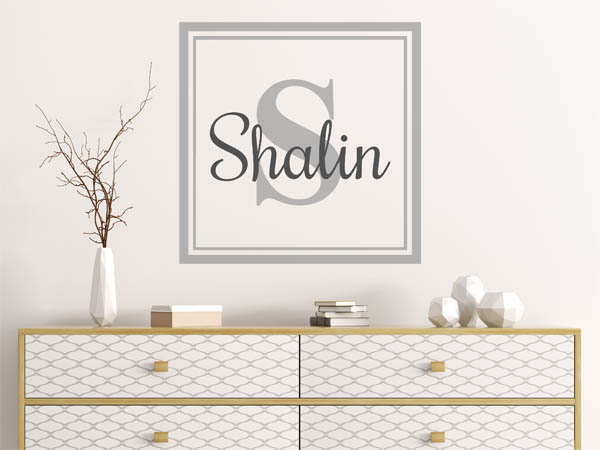 Wandtattoo Shalin als eckiges Monogramm