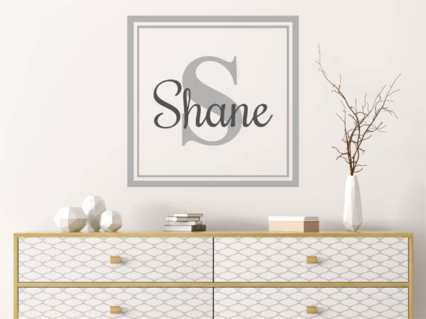 Wandtattoo Shane als eckiges Monogramm