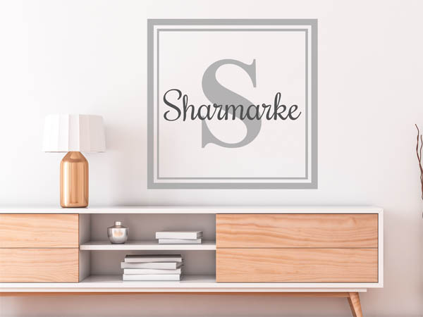 Wandtattoo Sharmarke als eckiges Monogramm
