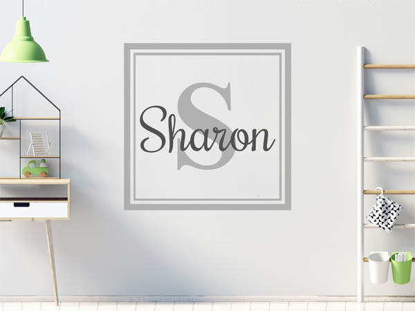 Wandtattoo Sharon als eckiges Monogramm