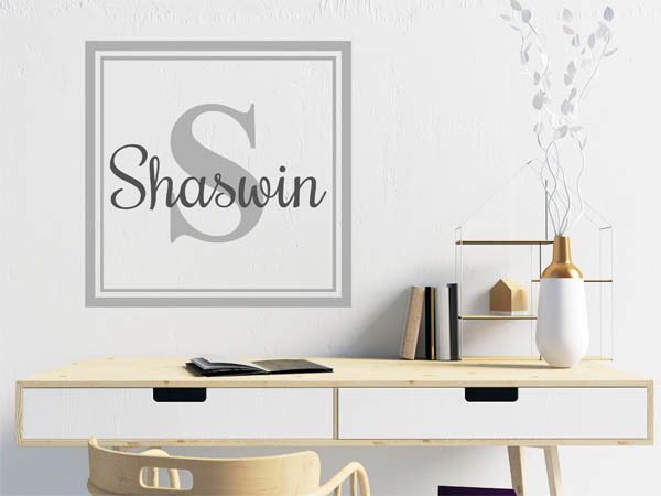 Wandtattoo Shaswin als eckiges Monogramm
