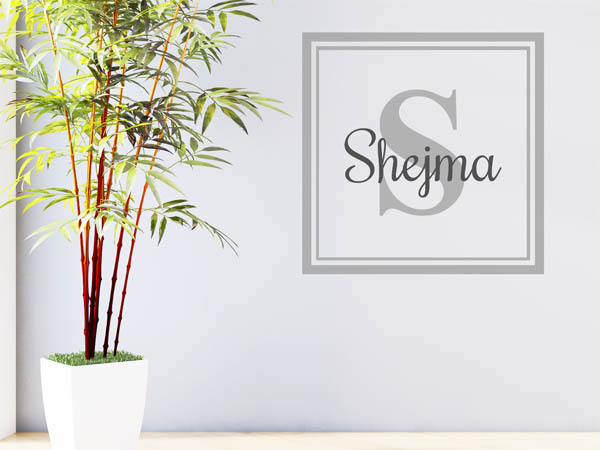 Wandtattoo Shejma als eckiges Monogramm