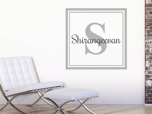 Wandtattoo Shirangeevan als eckiges Monogramm