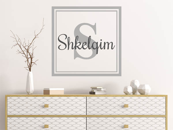 Wandtattoo Shkelqim als eckiges Monogramm