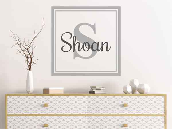Wandtattoo Shoan als eckiges Monogramm