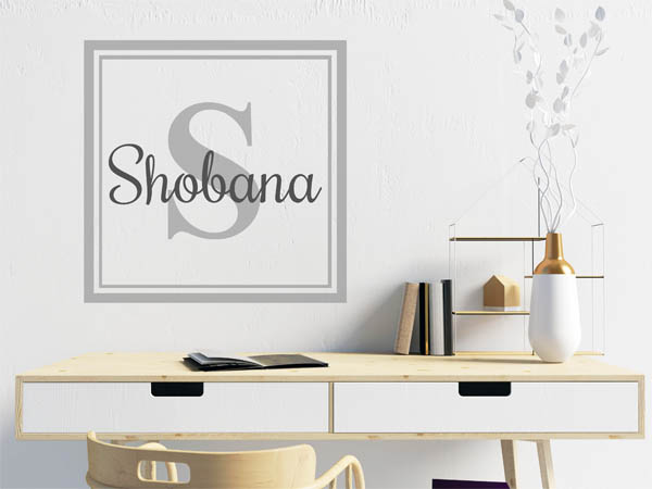 Wandtattoo Shobana als eckiges Monogramm