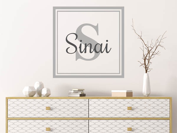 Wandtattoo Sinai als eckiges Monogramm