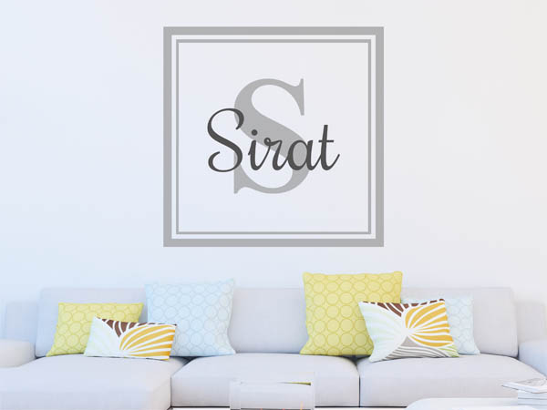 Wandtattoo Sirat als eckiges Monogramm