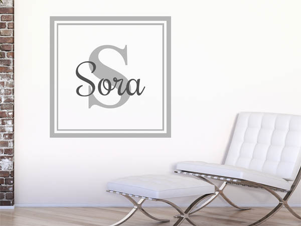 Wandtattoo Sora als eckiges Monogramm