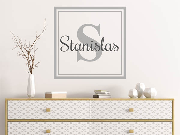 Wandtattoo Stanislas als eckiges Monogramm
