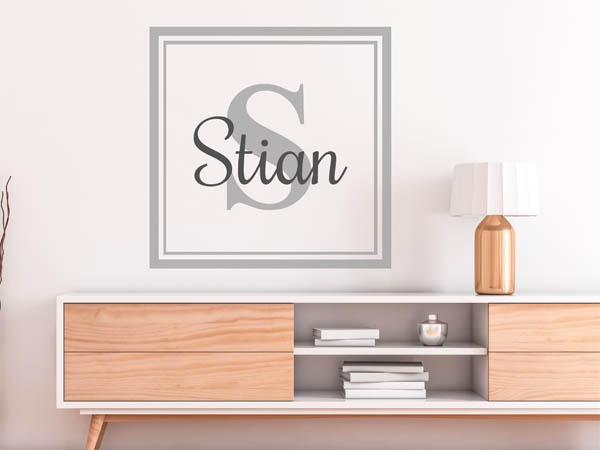 Wandtattoo Stian als eckiges Monogramm