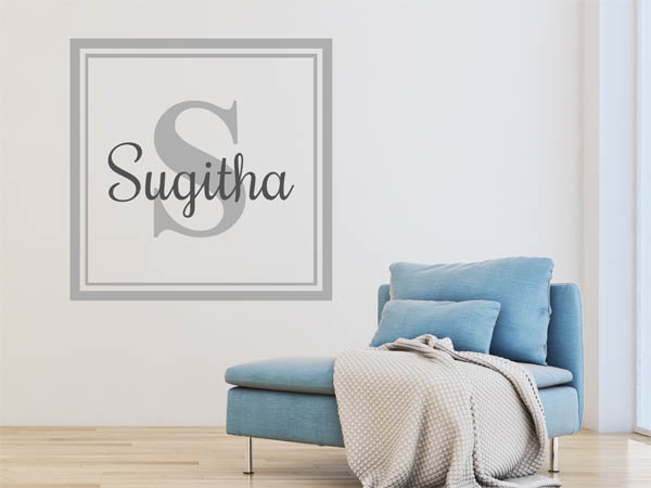 Wandtattoo Sugitha als eckiges Monogramm