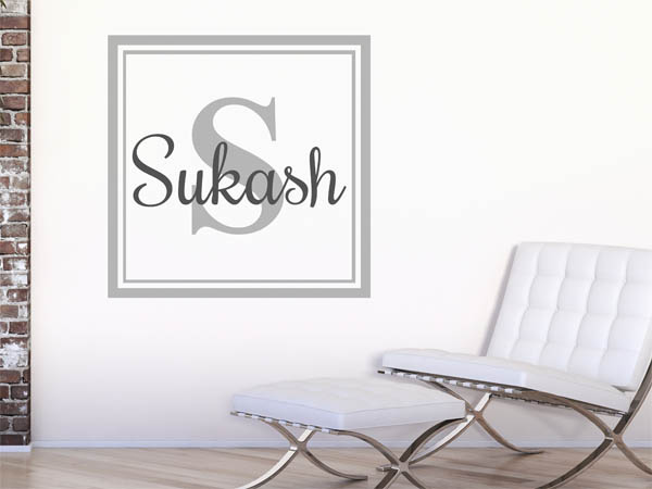 Wandtattoo Sukash als eckiges Monogramm