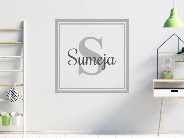 Wandtattoo Sumeja als eckiges Monogramm