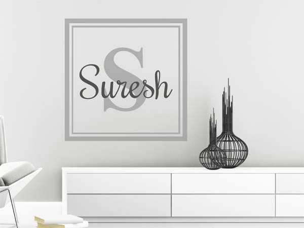 Wandtattoo Suresh als eckiges Monogramm