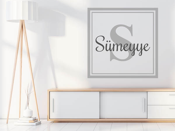 Wandtattoo Sümeyye als eckiges Monogramm