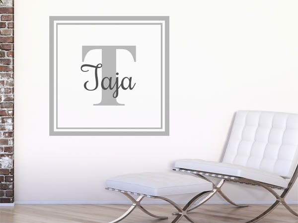 Wandtattoo Taja als eckiges Monogramm