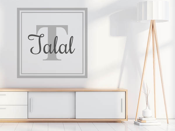Wandtattoo Talal als eckiges Monogramm