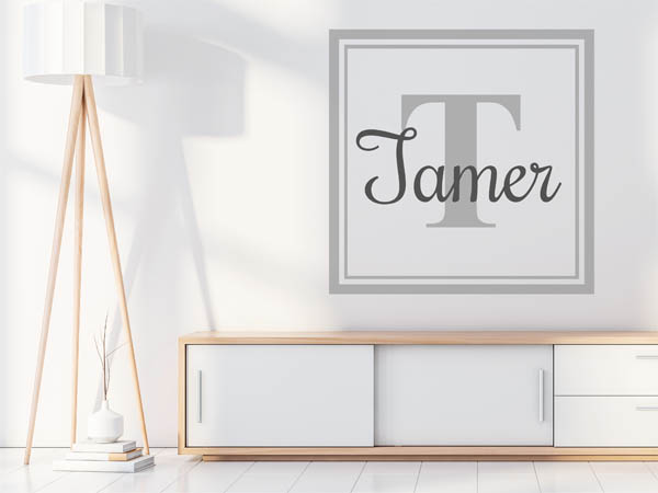 Wandtattoo Tamer als eckiges Monogramm