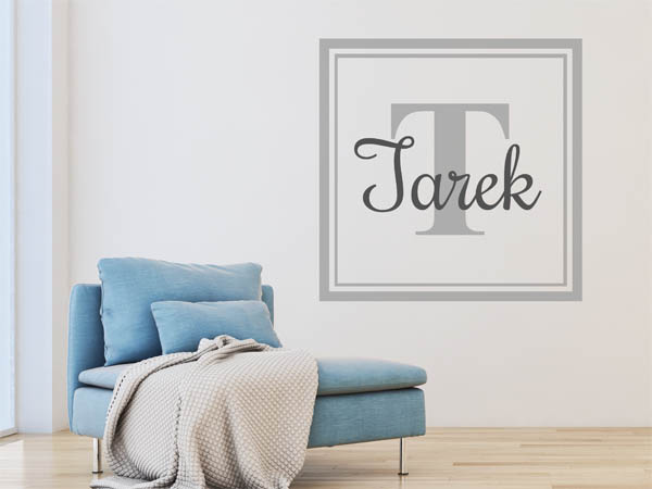 Wandtattoo Tarek als eckiges Monogramm