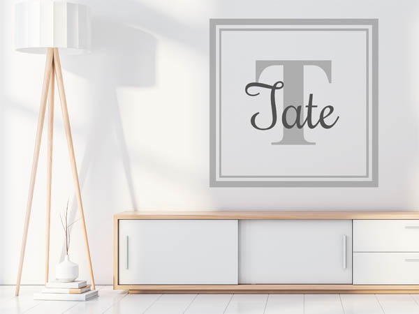 Wandtattoo Tate als eckiges Monogramm