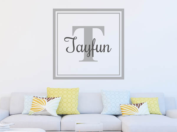 Wandtattoo Tayfun als eckiges Monogramm