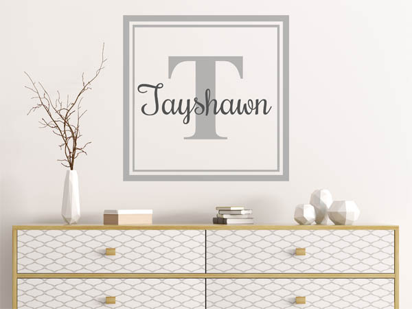 Wandtattoo Tayshawn als eckiges Monogramm