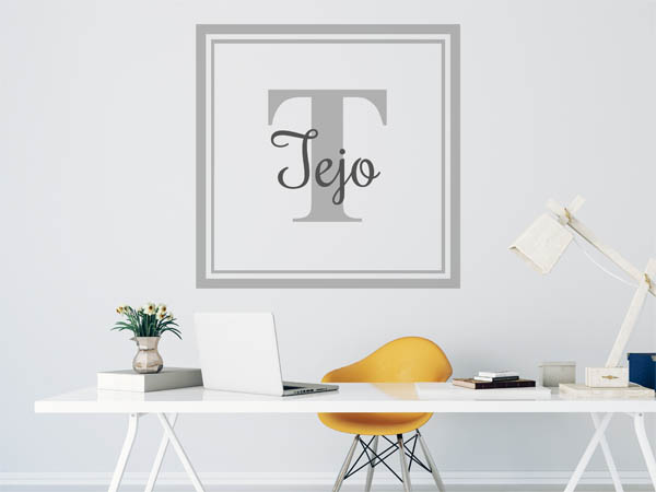 Wandtattoo Tejo als eckiges Monogramm