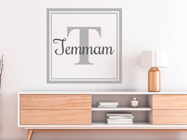 Wandtattoo Temmam als eckiges Monogramm