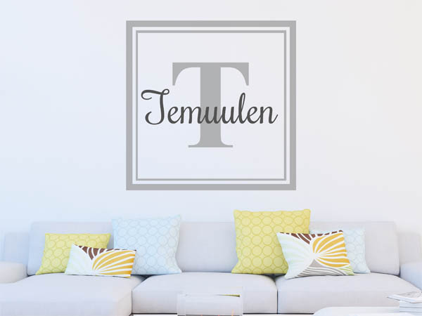 Wandtattoo Temuulen als eckiges Monogramm