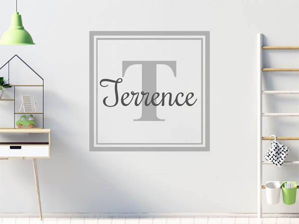 Wandtattoo Terrence als eckiges Monogramm