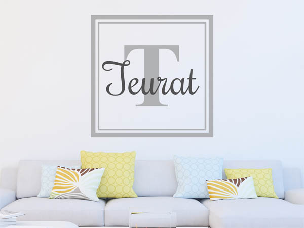 Wandtattoo Teurat als eckiges Monogramm