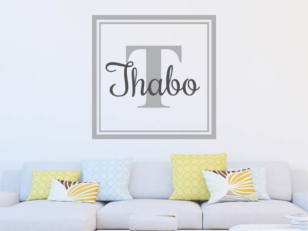 Wandtattoo Thabo als eckiges Monogramm