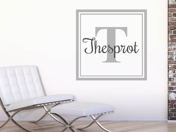 Wandtattoo Thesprot als eckiges Monogramm