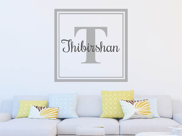 Wandtattoo Thibirshan als eckiges Monogramm