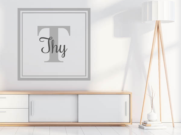Wandtattoo Thy als eckiges Monogramm