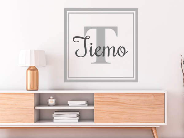 Wandtattoo Tiemo als eckiges Monogramm