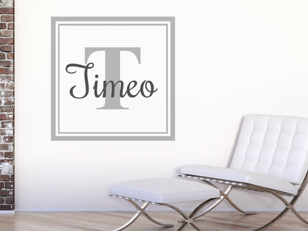 Wandtattoo Timeo als eckiges Monogramm