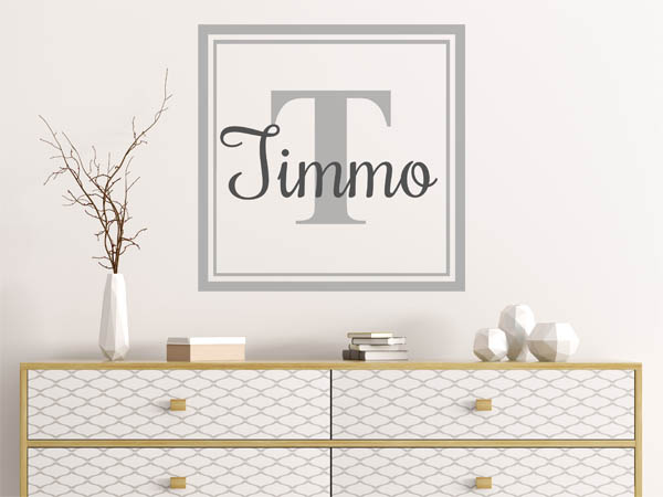 Wandtattoo Timmo als eckiges Monogramm