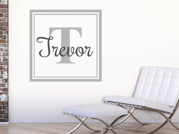 Wandtattoo Trevor als eckiges Monogramm
