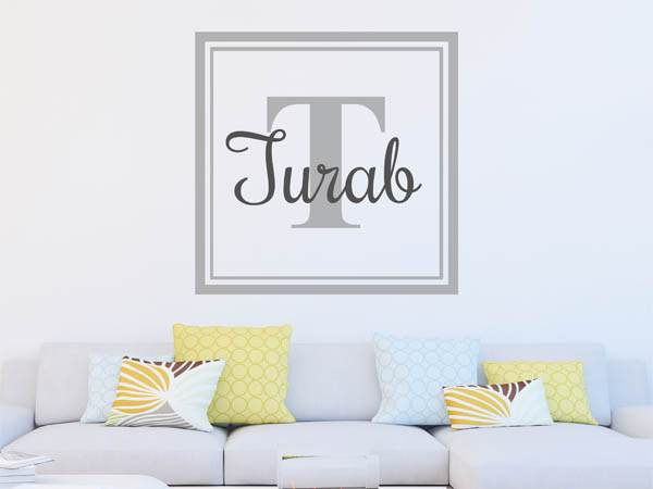 Wandtattoo Turab als eckiges Monogramm