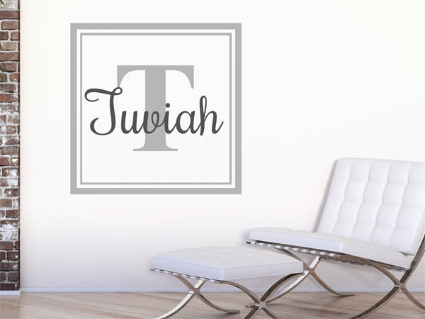 Wandtattoo Tuviah als eckiges Monogramm