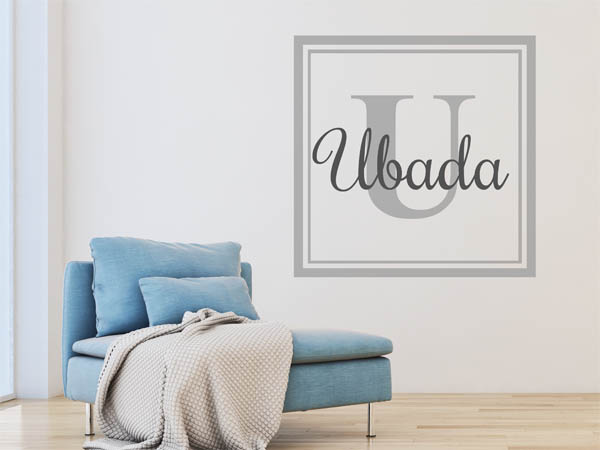 Wandtattoo Ubada als eckiges Monogramm